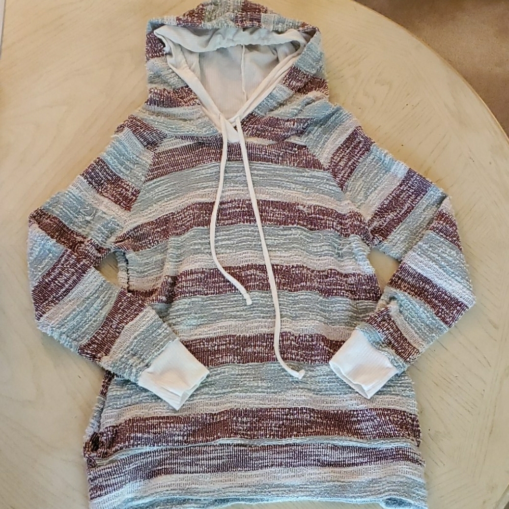 Striped hooded shirt